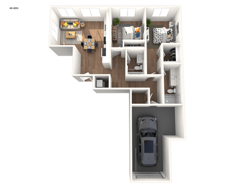 Floor plan for 2 beds, 2 baths, 903 sqft